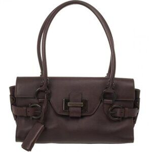 dark brown leather Salvatore Ferragamo handbag